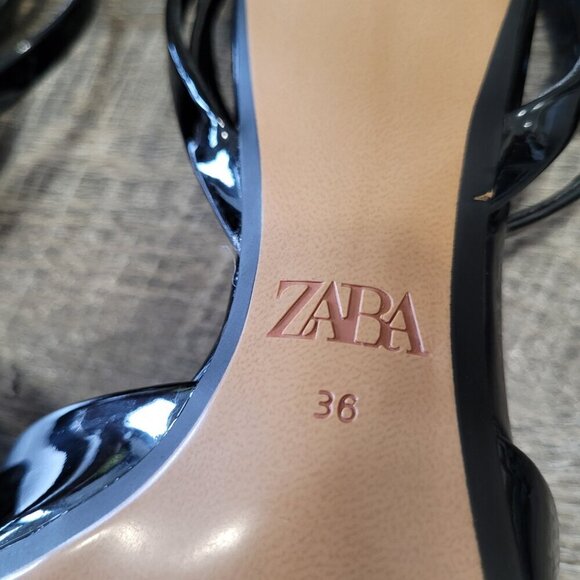 ZARA | Square Open Toe Strappy High Heel Sandals | Sz. 36 - Picture 8 of 8